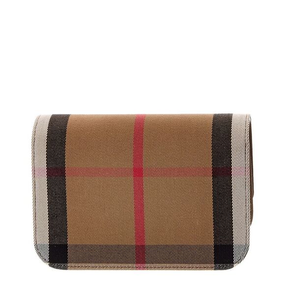 Burberry Check Canvas & Leather Shoulder Bag, Brown - Picture 2 of 4